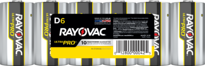 Rayovac Ultra Pro shrink-wrap D batteries