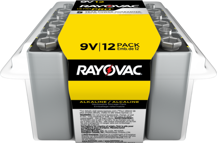 Rayovac Industrial Ultra Pro batteries 9V 12 ct contractor pack